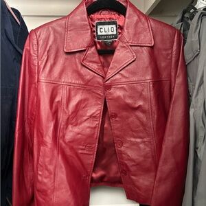 Clio Women's Bold Red Leather Jacket